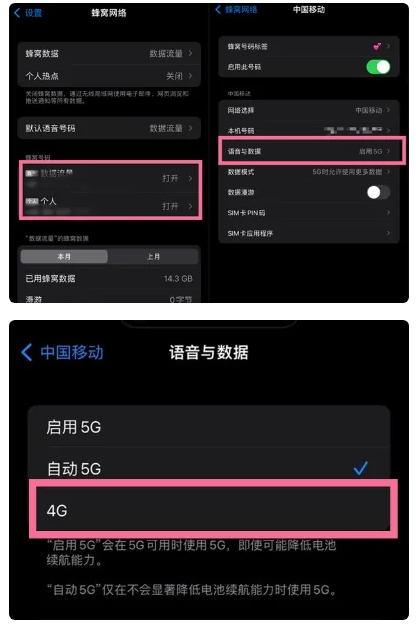 合江苹果手机维修分享iPhone14如何切换4G/5G? iPhone14 5G网络切换方法 